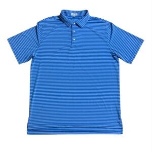 PETER MILLAR Blue Striped  Polo Shirt